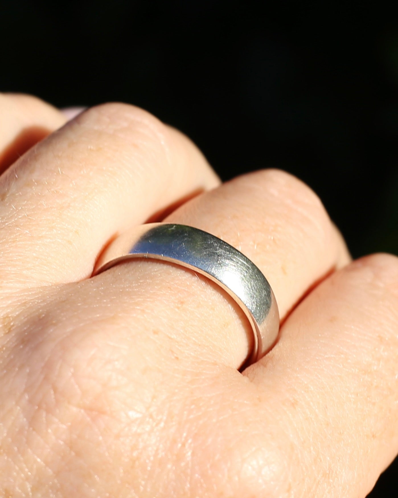 6mm Half Round Silver Band, Sterling Silver with Comfort Curve, Size X1/2 or 11.75, 8.2g