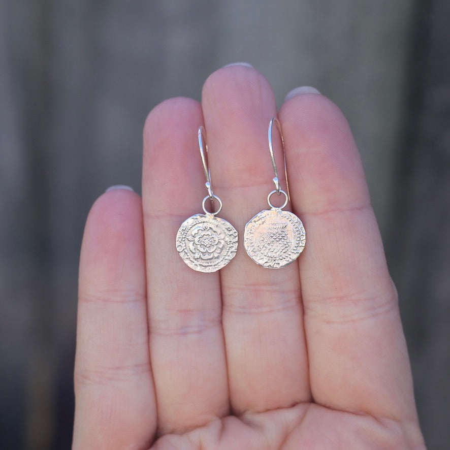 The Penny, Earrings -  Replica of the James I Penny Second Coinage 1604 - 1619