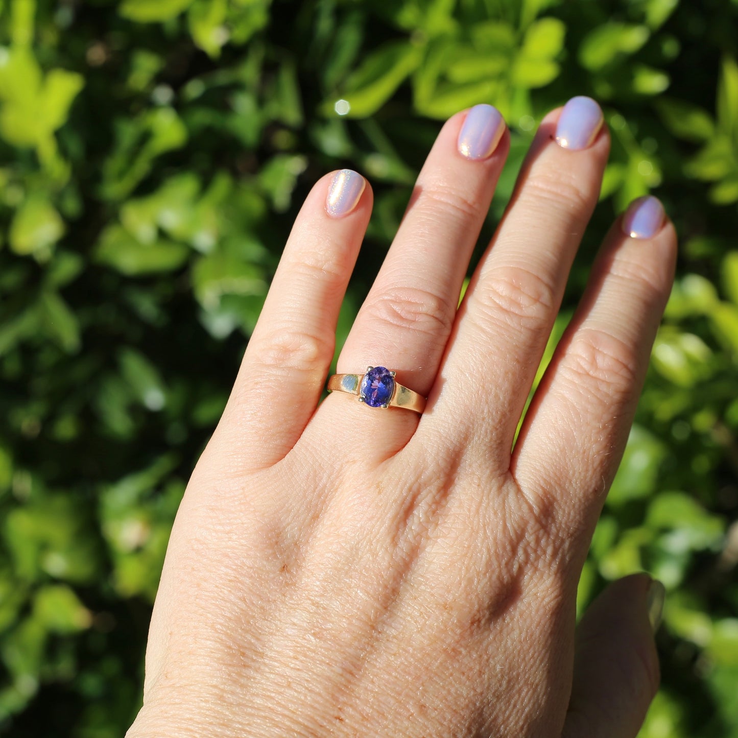 1.25ct Oval Tanzanite Ring, 14ct Yellow Gold, size N or just over 6.5