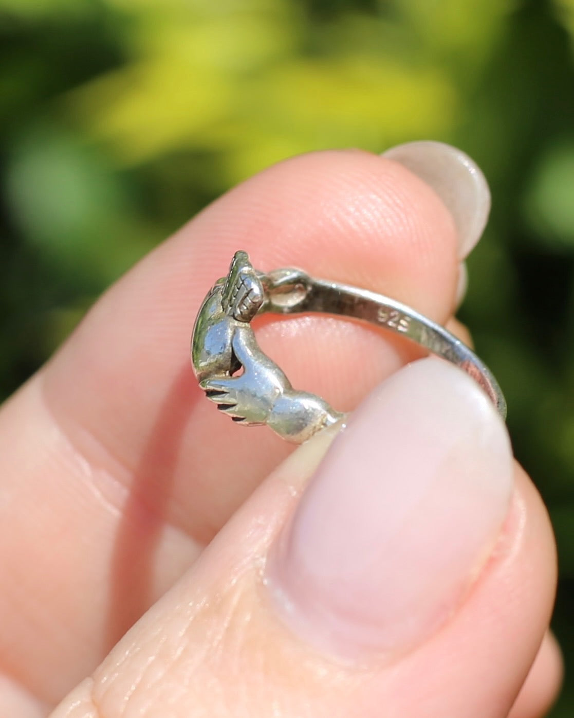 Irish Silver Claddagh Ring, 1.9g size L1/2 or 6