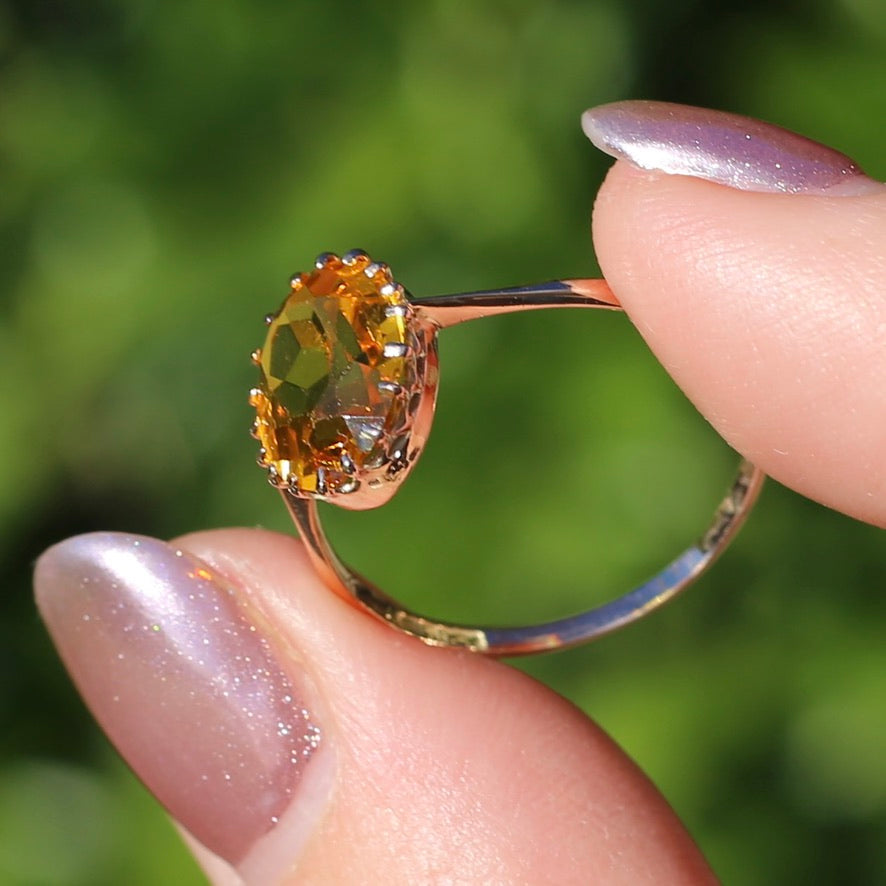 Early Australian Joseph Lawrence Oval Paste Ring, size R or 8.75