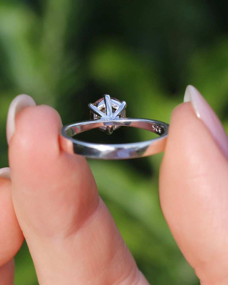 1.9ct Australian Zircon Solitaire, 6 claw set Sterling Silver, size P1/2 or 8, 3.0g