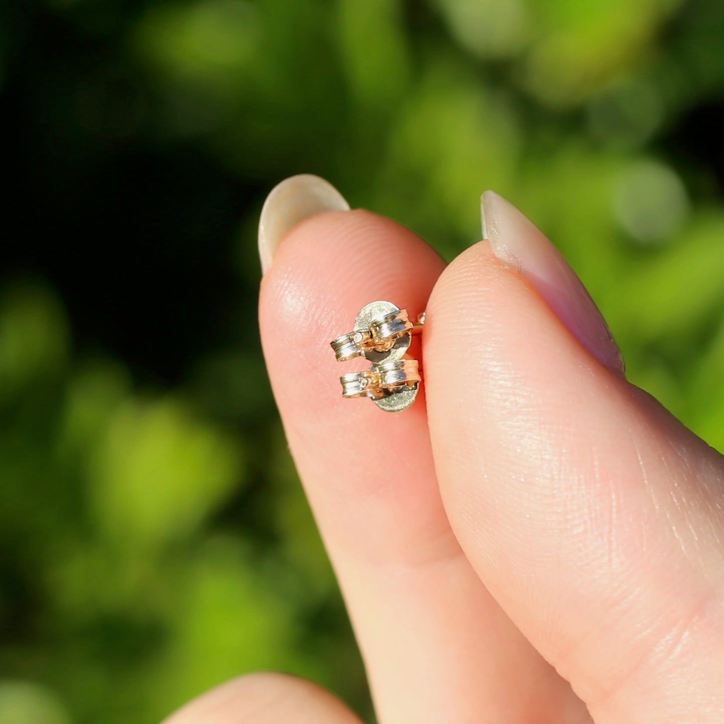 3.5mm Sapphire Stud Earrings, Green Brown, 4 claw 9ct Yellow Gold