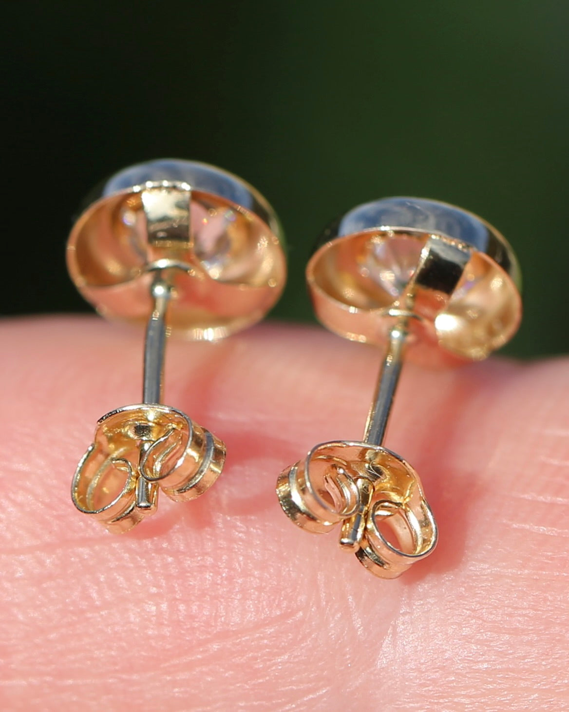 7mm Round Gold Bezel Set Studs, 9ct Yellow Gold, 0.65g
