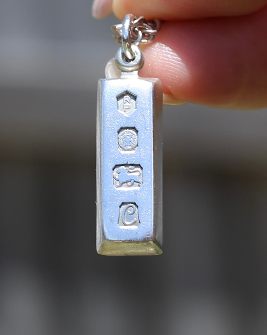 Vintage 1977 Sheffield Made Silver Ingot, 8.3g, Sterling Silver