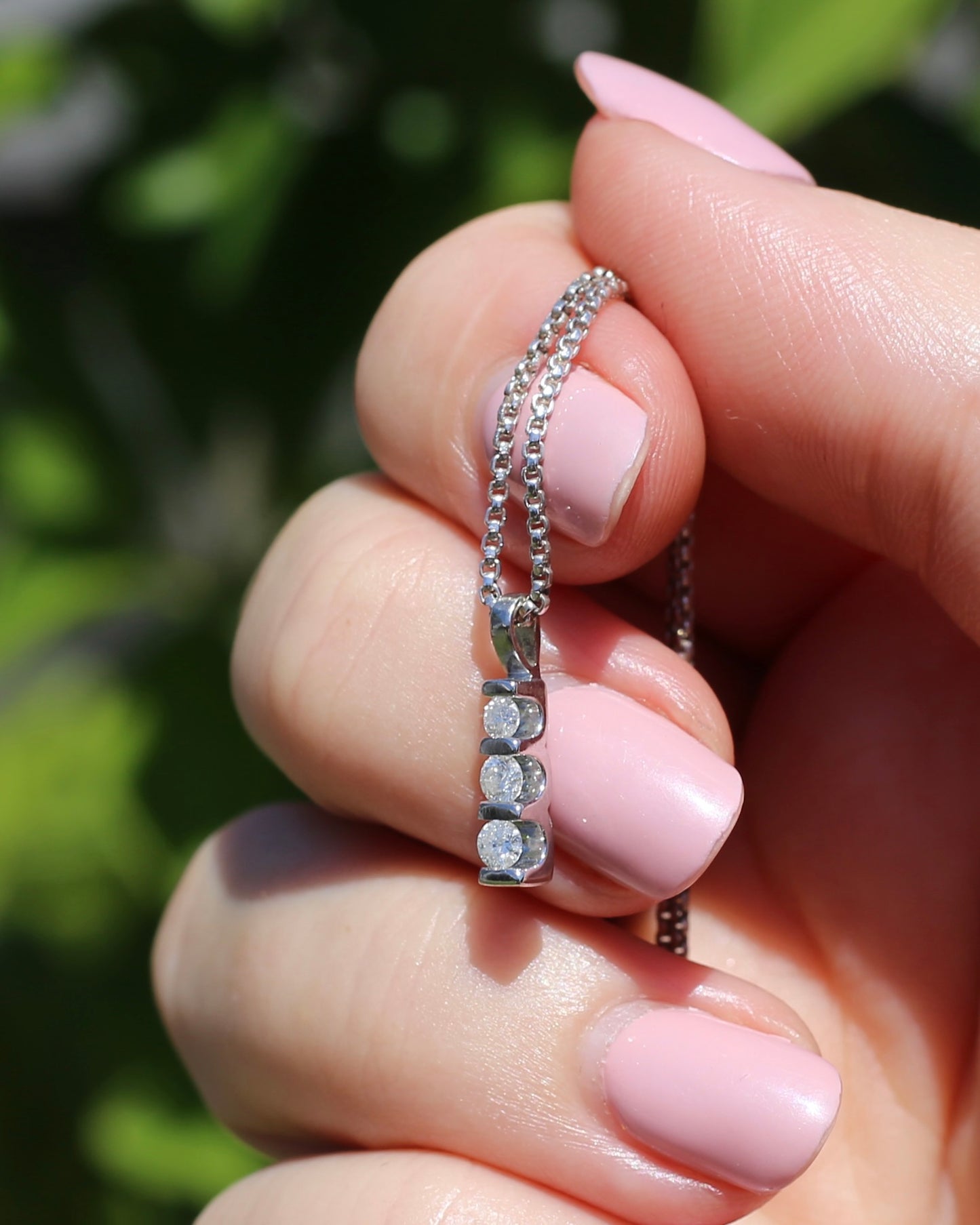 Second Glance - 0.2ct Natural Diamond Trilogy Pendant, 9ct White Gold, 0.87g