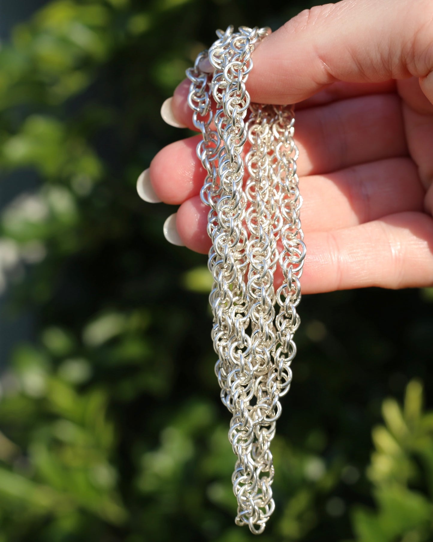 62cm Twisted Double Cable Silver Chain, 38.96g