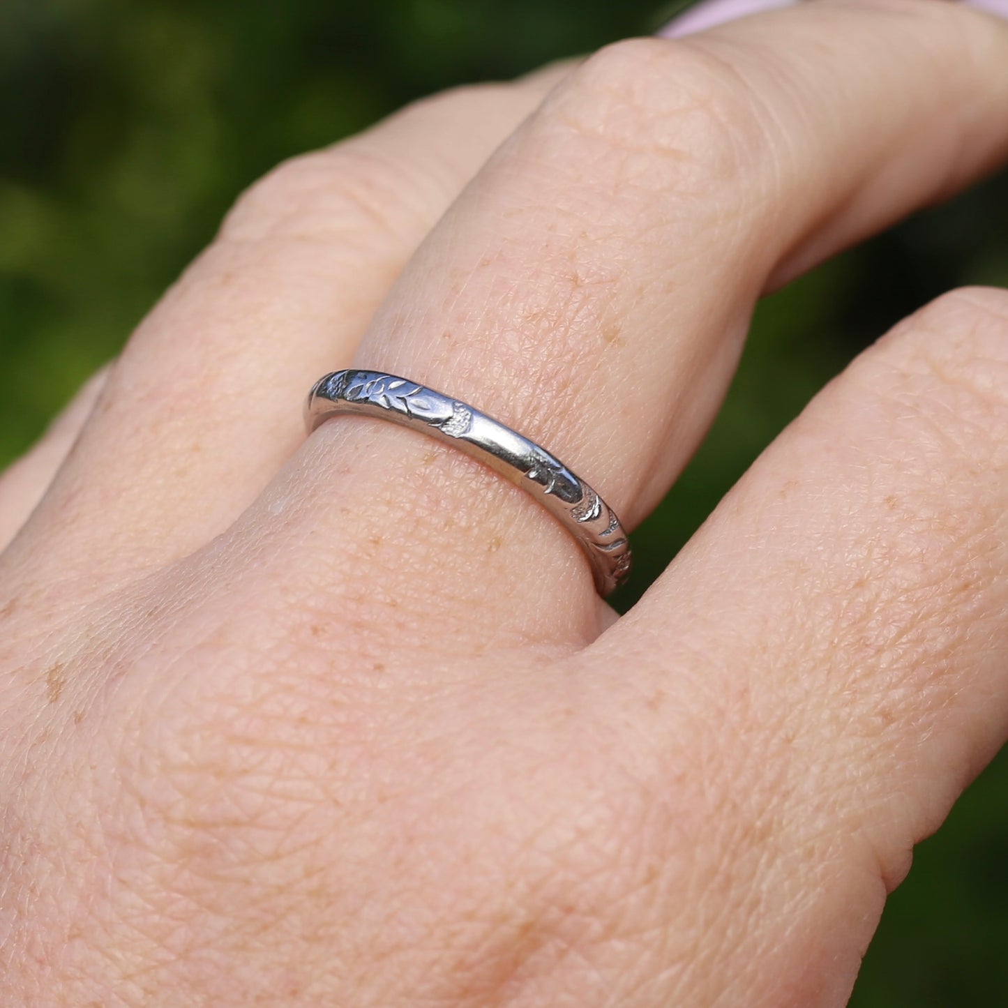 1940s Palladium Orange Blossom Wedding Ring, Palladium, size R1/2 or 9