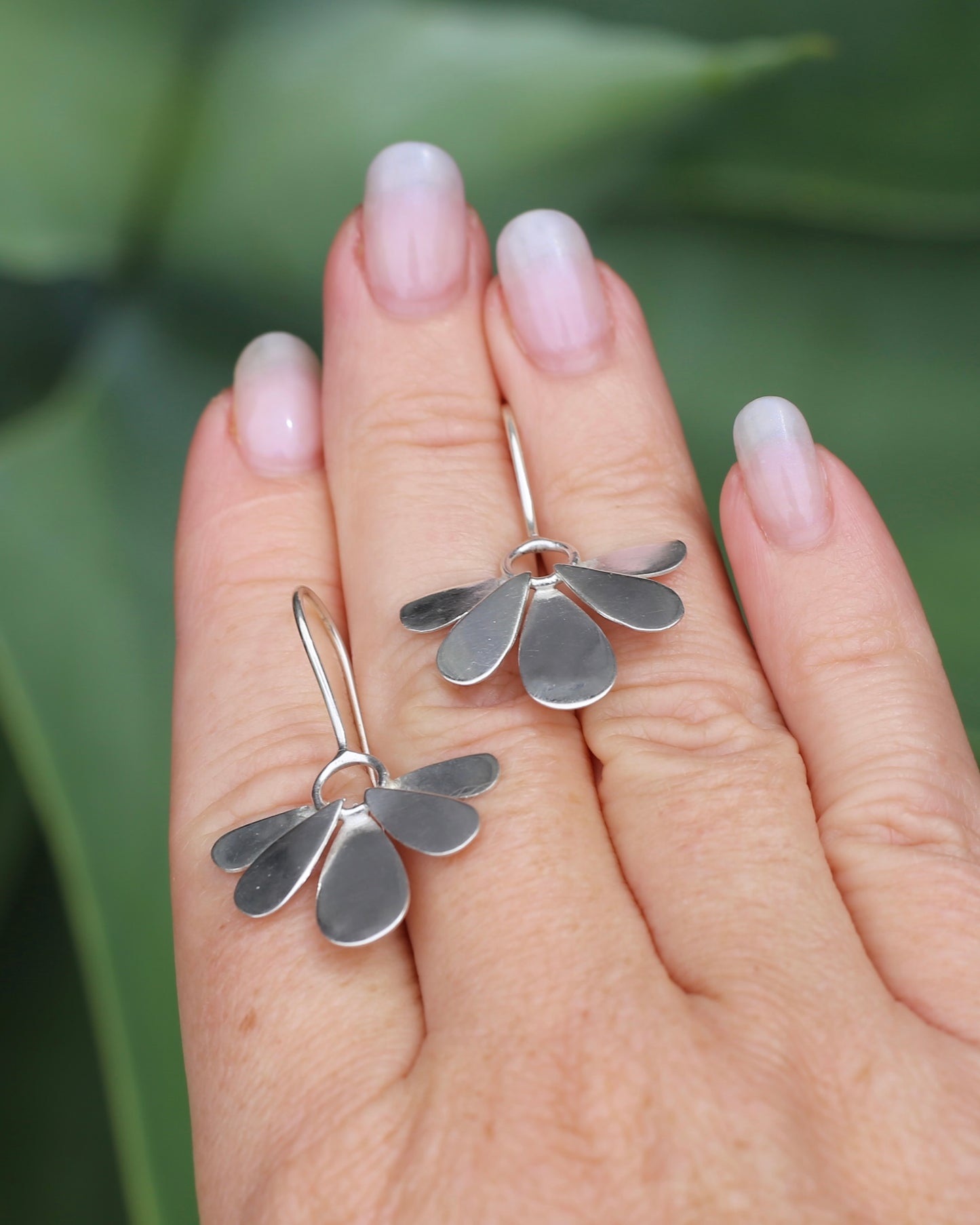 Hand Made Floral Inspired Earring Wires, Sterling Silver, 3.83g