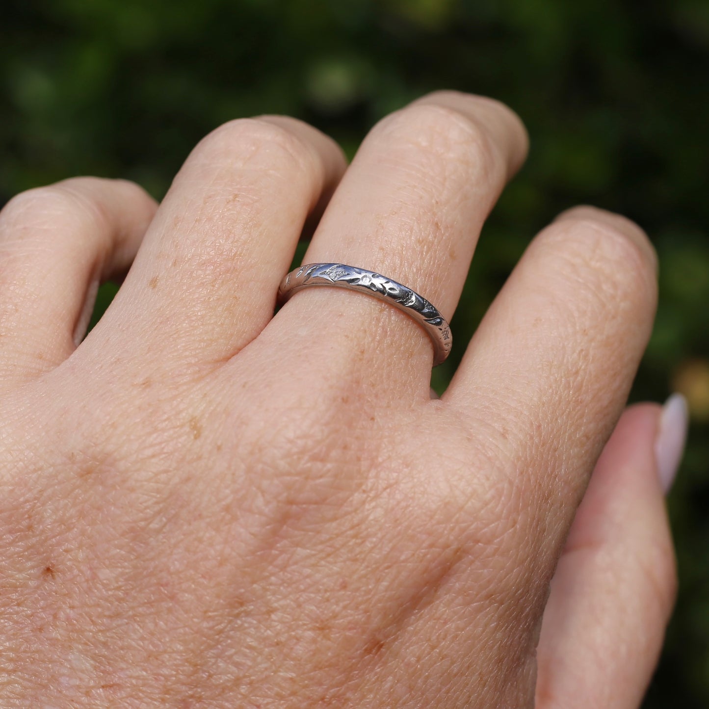 1940s Palladium Orange Blossom Wedding Ring, Palladium, size R1/2 or 9