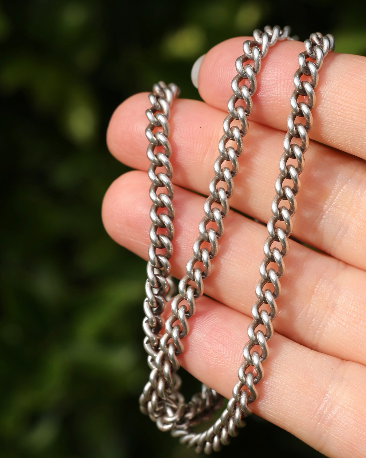 Vintage Silver Albert Chain, Likely American Made, Double Albert Clasp and Removable T-bar, Sterling Silver, 51.5cm