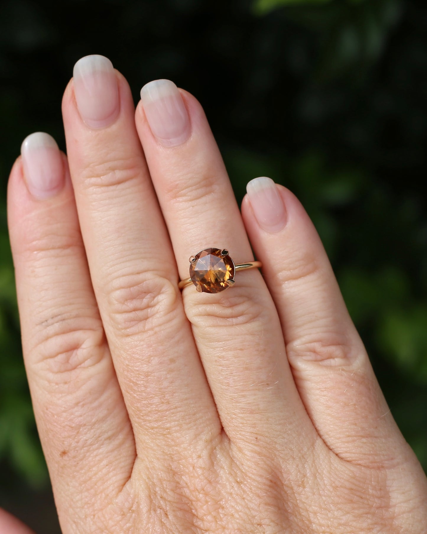 3.87ct Rose Cut Australian Zircon Ring, Claw Set in 9ct Yellow Gold, size 5.25 or K, 2.40g