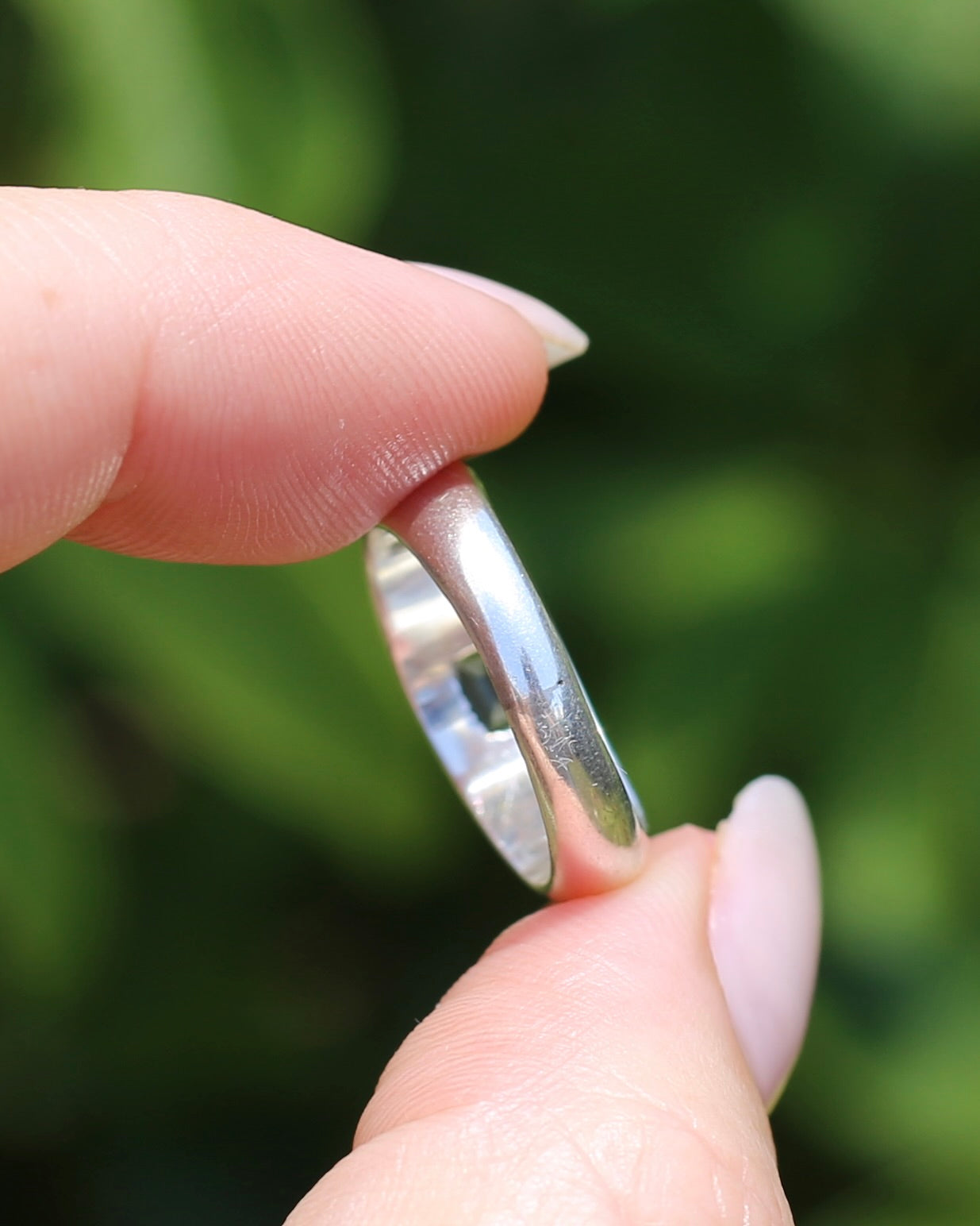 Chunky Emerald Cut Amethyst East West Bezel Set Ring, Sterling Silver, size O or 7.25, 6.1g