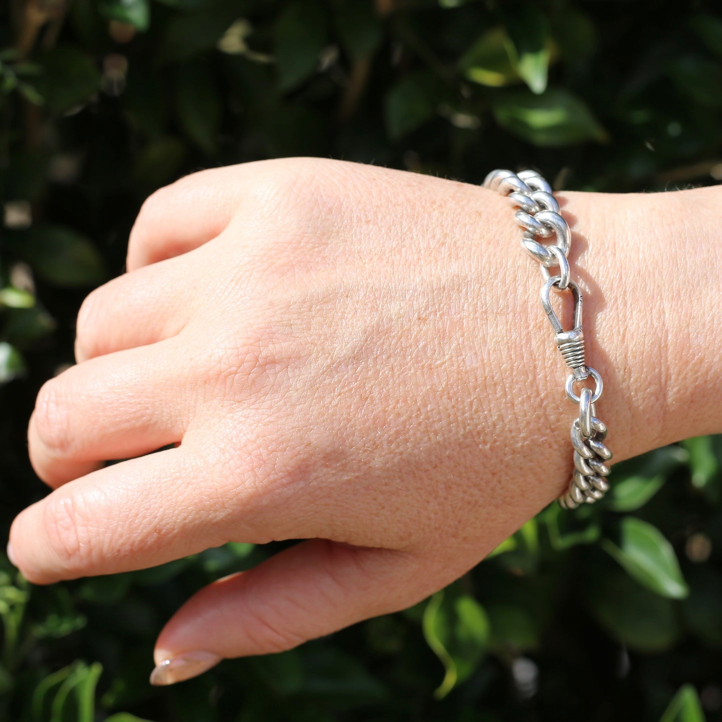 Vintage Silver Graduated Curb Chain Bracelet or Extender, 44.7g, 8 inches or just over 20cm