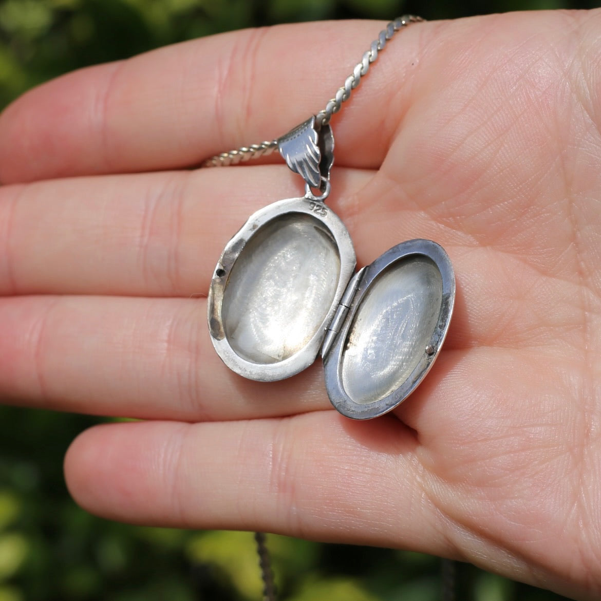 Vintage Engraved Silver Locket that opens, sterling silver