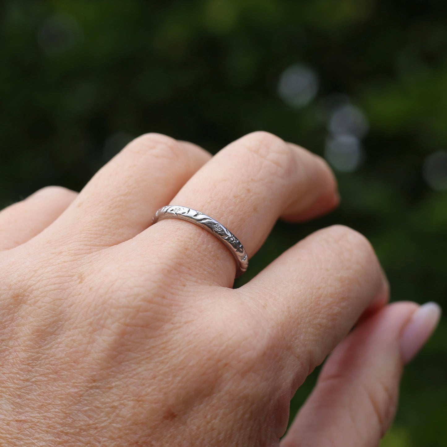 1940s Palladium Orange Blossom Wedding Ring, Palladium, size R1/2 or 9