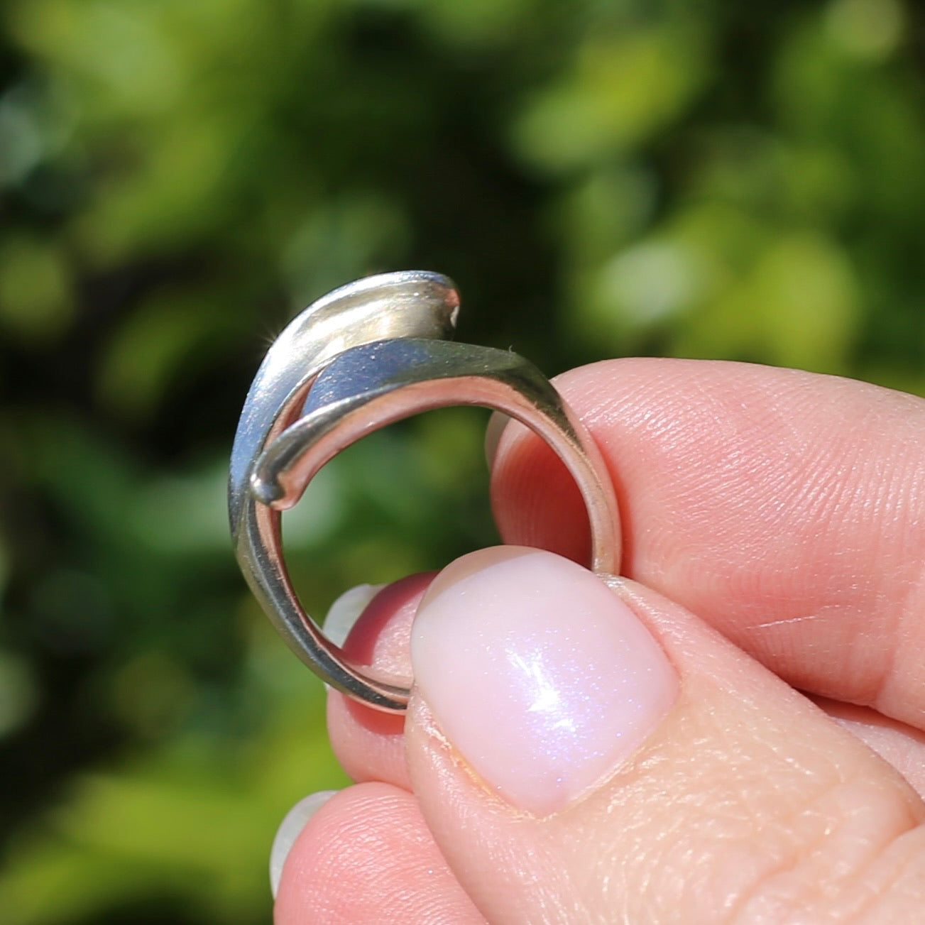 Two leaf Silver Ring, Sterling Silver, sizeable