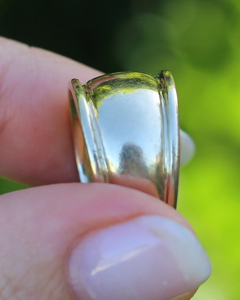 Chunky 12.8mm Domed Ring, 9ct Yellow Gold, size P1/2 or 8 (fits more like O1/2), 5.66g