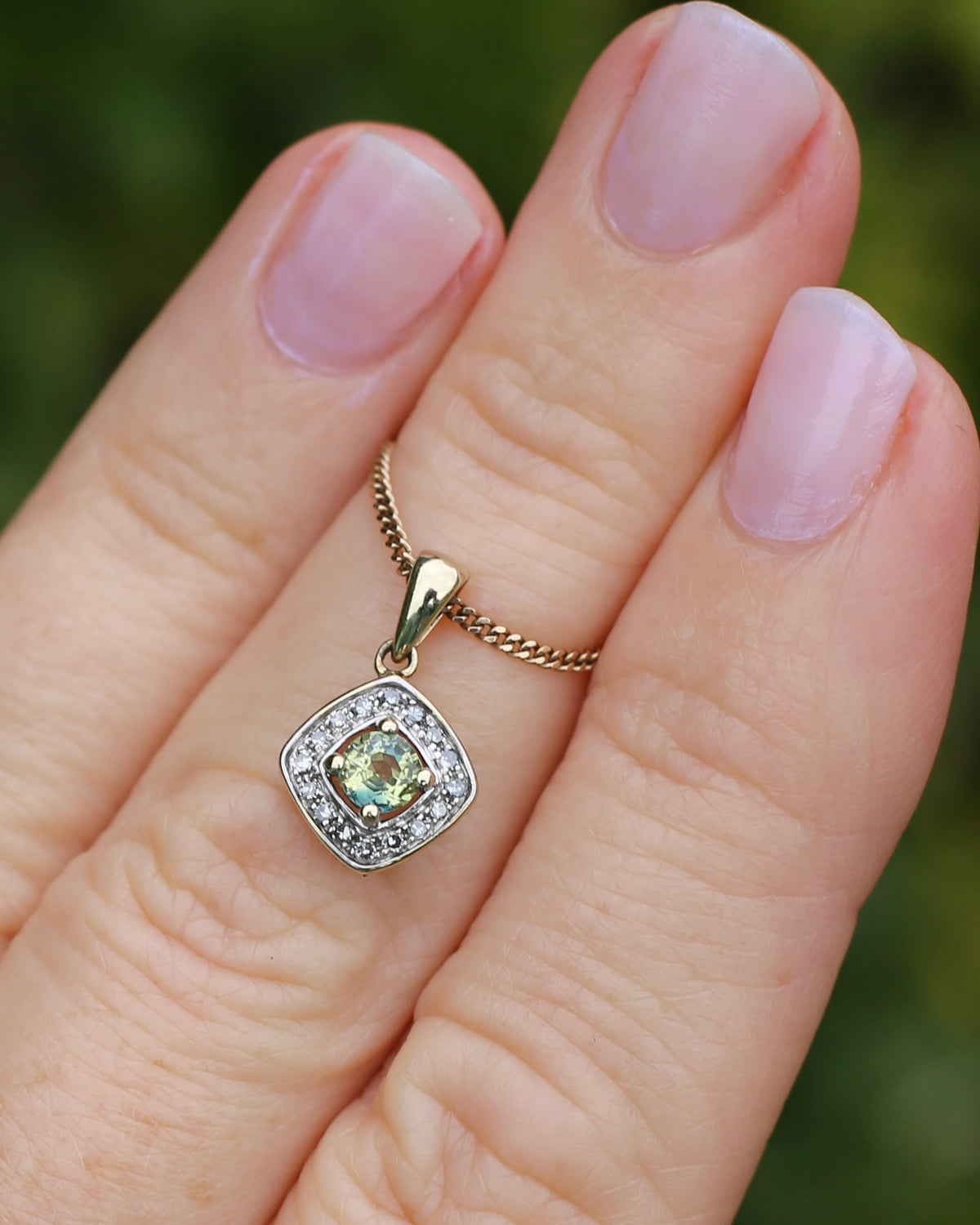 0.45ct Parti and Diamond Pendant, 9ct Yellow and White Gold, 0.9g