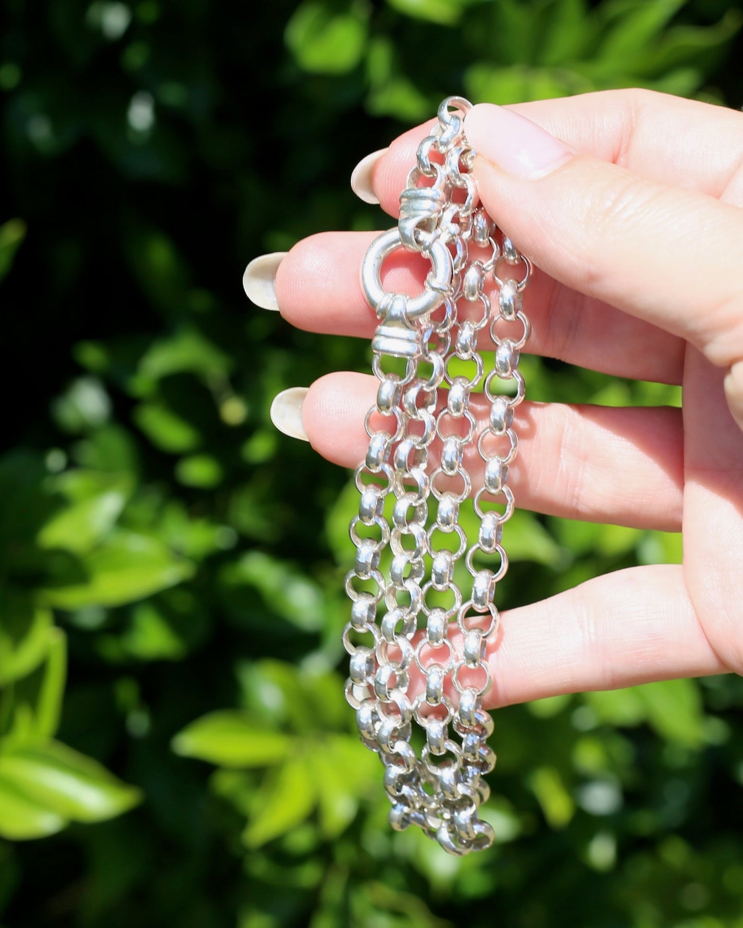 Chunky Silver Belcher Chain With Italian Bolt Clasp and large finals, 41.4g, 52cm