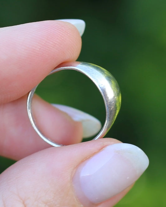Vintage Silver Bombe Ring, Sterling Silver, size 6.25 or M, 2.6g