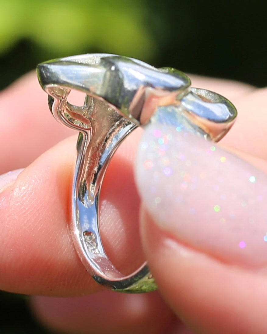 Celtic Feel Swirl Ring, Sterling Silver, size 6.5 or M1/2 (might fit smaller due to width), 6.81g