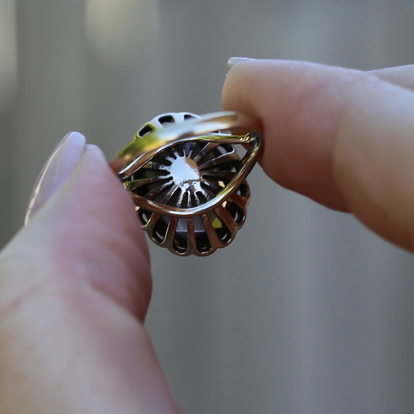 Gorgeous 1973 7.5ct Smoky Quartz Cocktail Ring, size N or 6.75