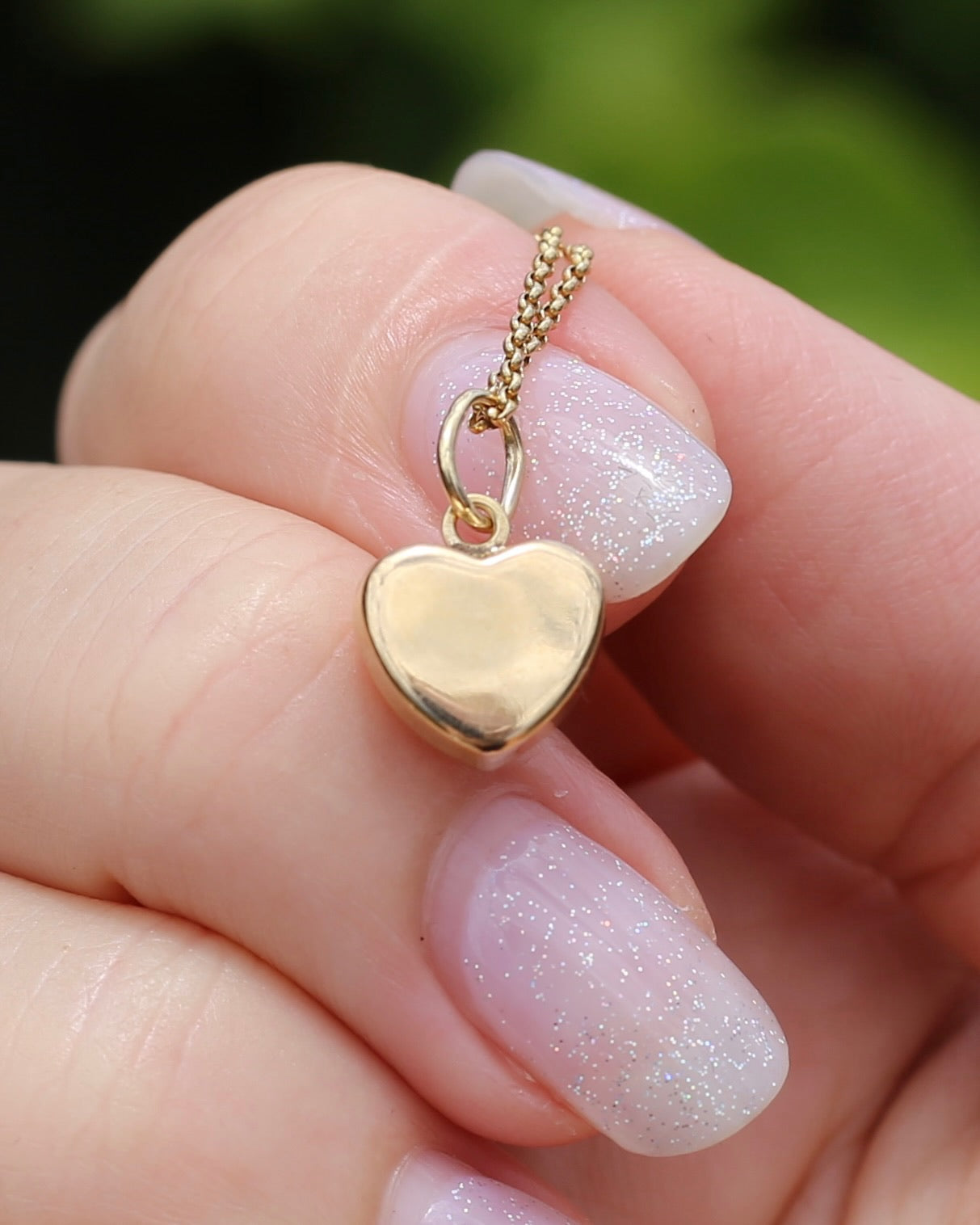 Puffy Heart Pendant, 9ct Yellow Gold, 0.93g