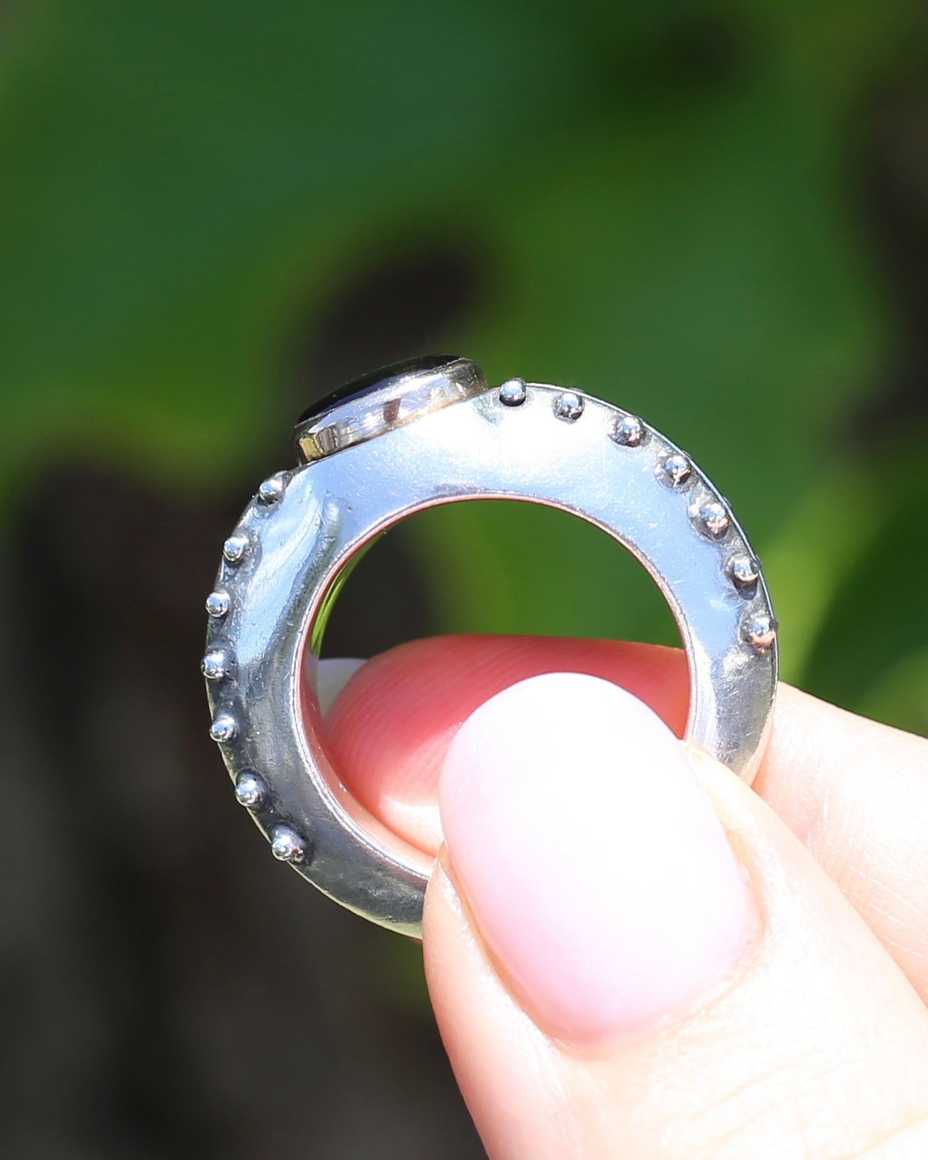Amazing Chunky Silver and Gold Mized Metal Natural Star Sapphire Ring, size Q or 8 (fits more like a P1/2), 16.13g