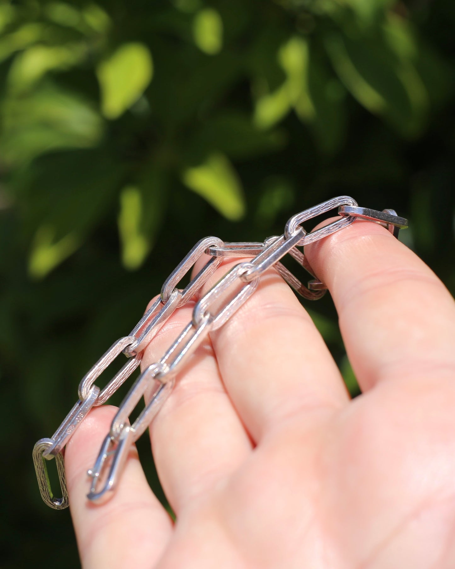 Vintage Textured 800 Silver Paperclip Bracelet, 800 Silver, 16.2g  21cm or 8.25 inches