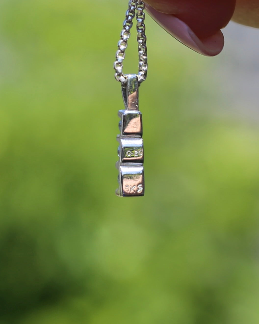 Second Glance - 0.2ct Natural Diamond Trilogy Pendant, 9ct White Gold, 0.87g