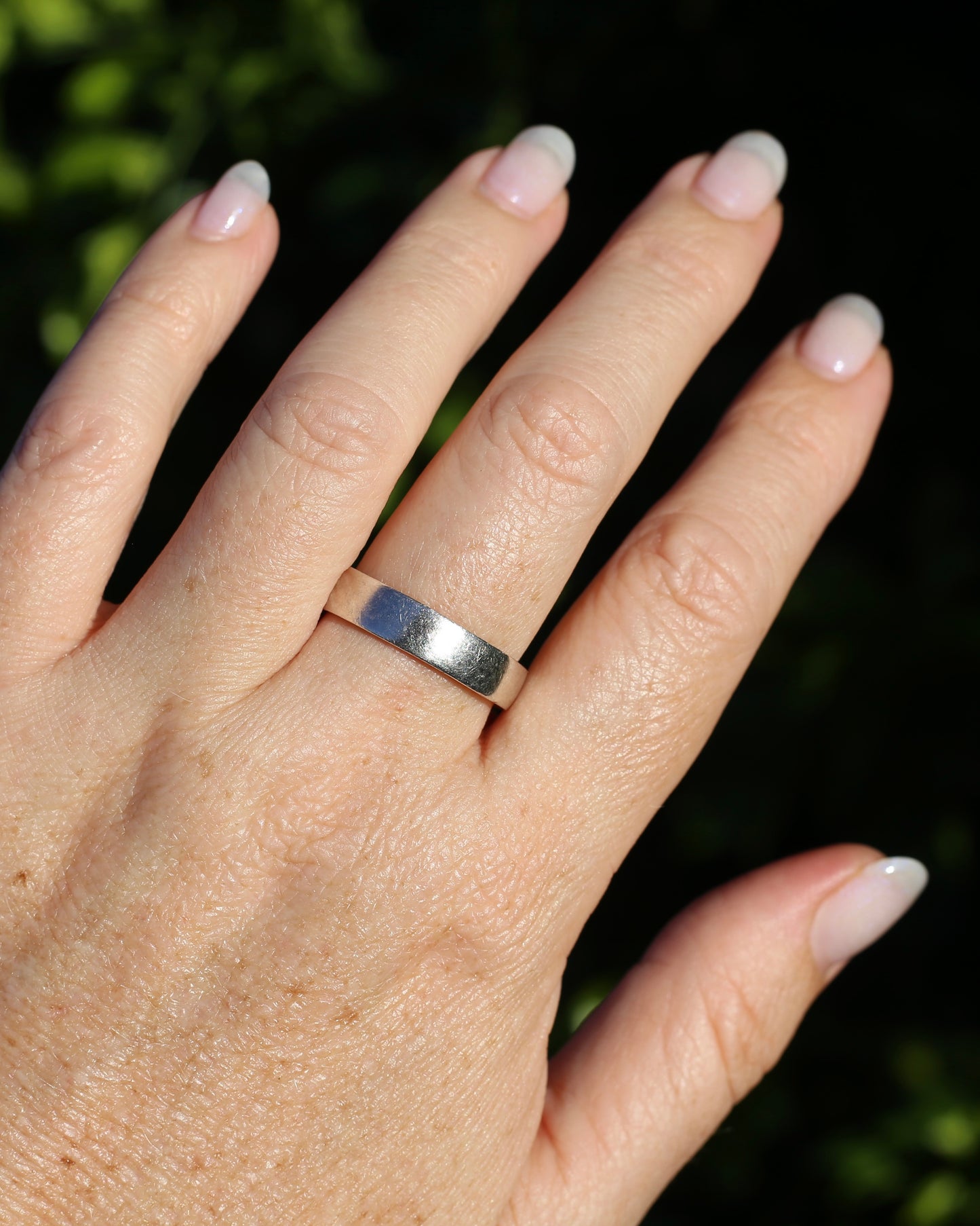 5.4mm Half Round Silver Band, Sterling Silver, Size W or 11, 6.44g