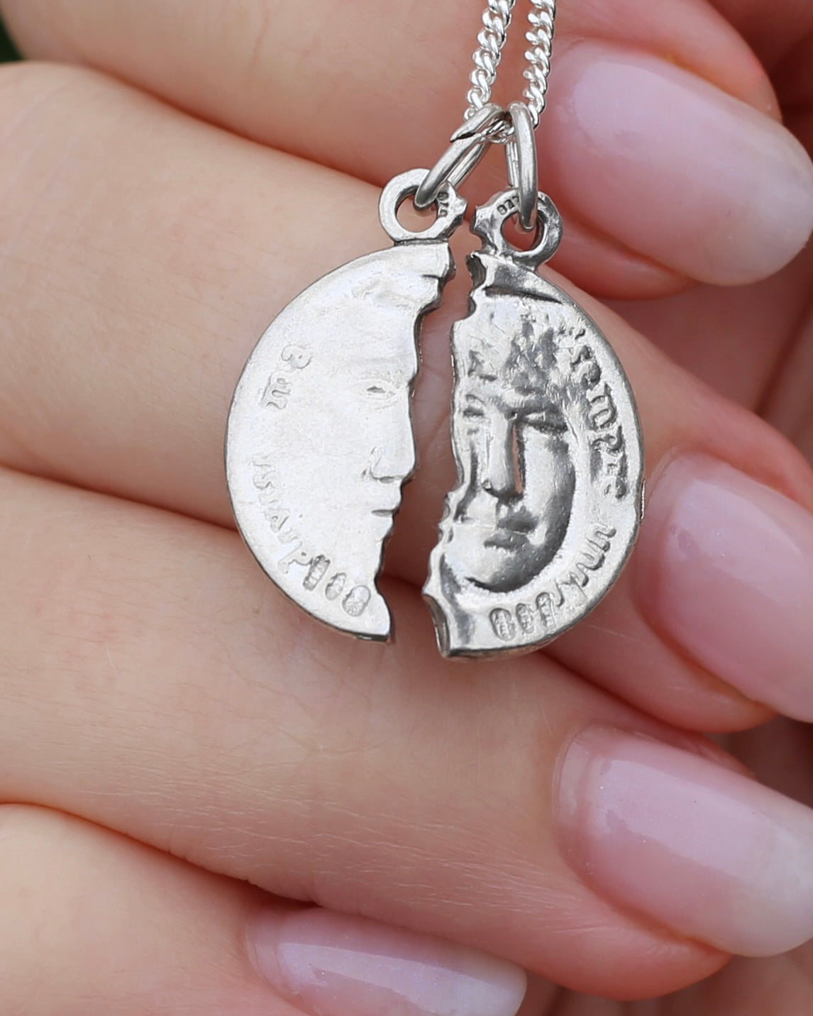 Divisi Ma Sempre Uniti Pendant Pair, Sterling Silver, 3.65g