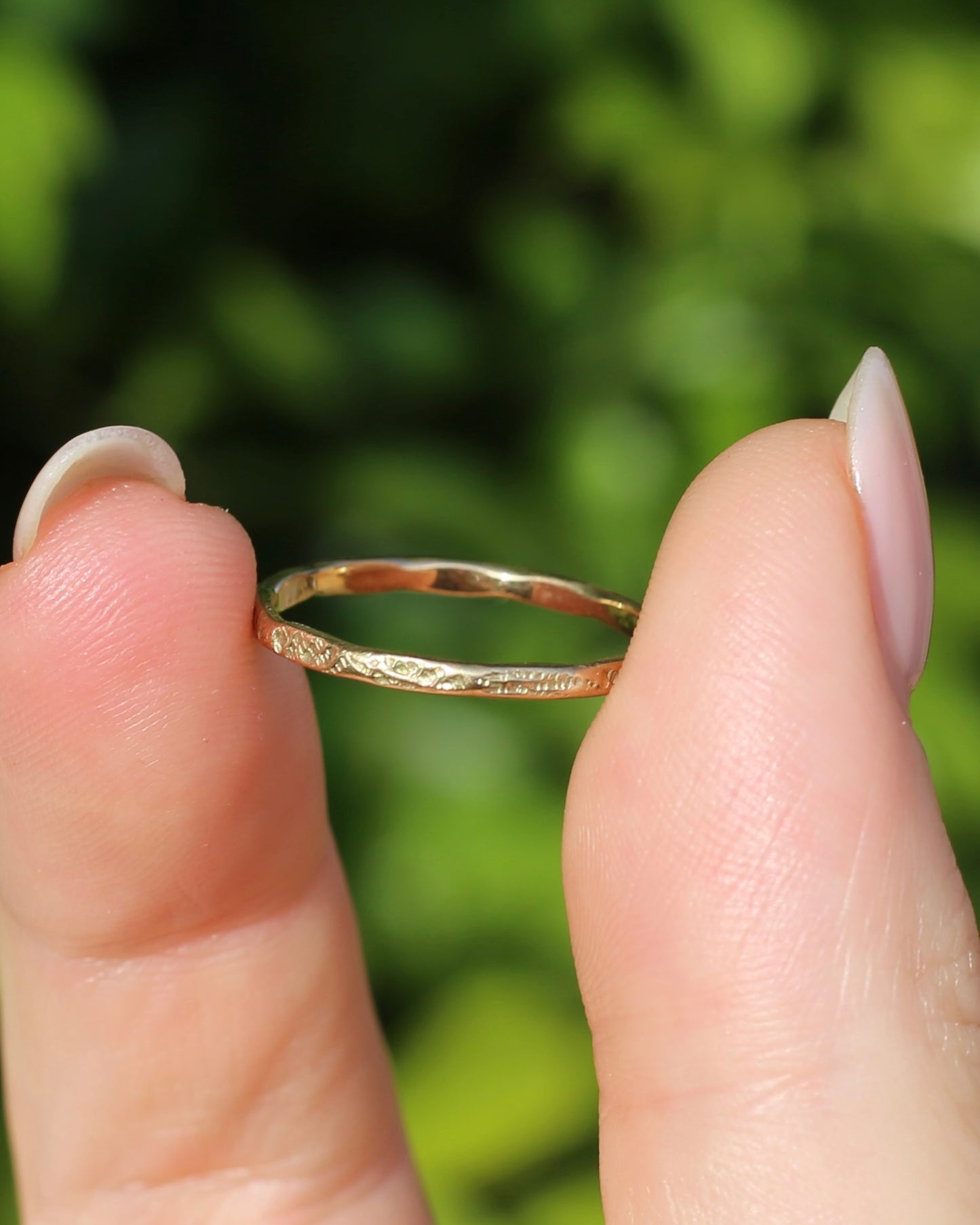 Vintage Rustic Gold Ring, 9ct Yellow Gold, size P or 7.5, 1.1g