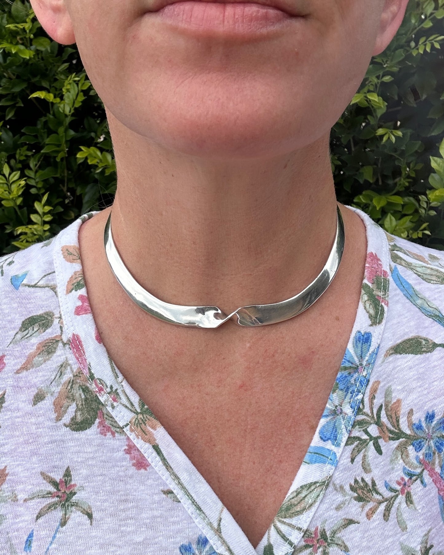Vintage Silver Twist Choker, 35.5g