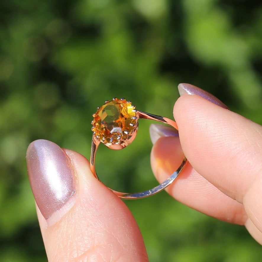 Early Australian Joseph Lawrence Oval Paste Ring, size R or 8.75