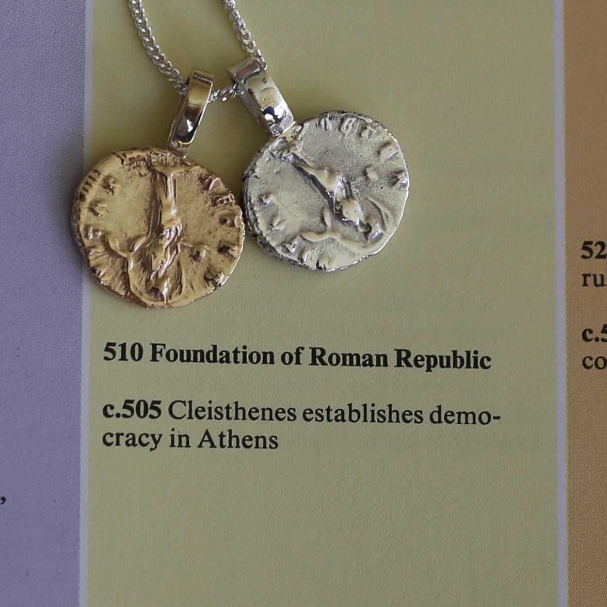 Faustina the Elder Coin Pendant,Cast From a 141-161AD Silver Denarius, avail in  Silver and Gold