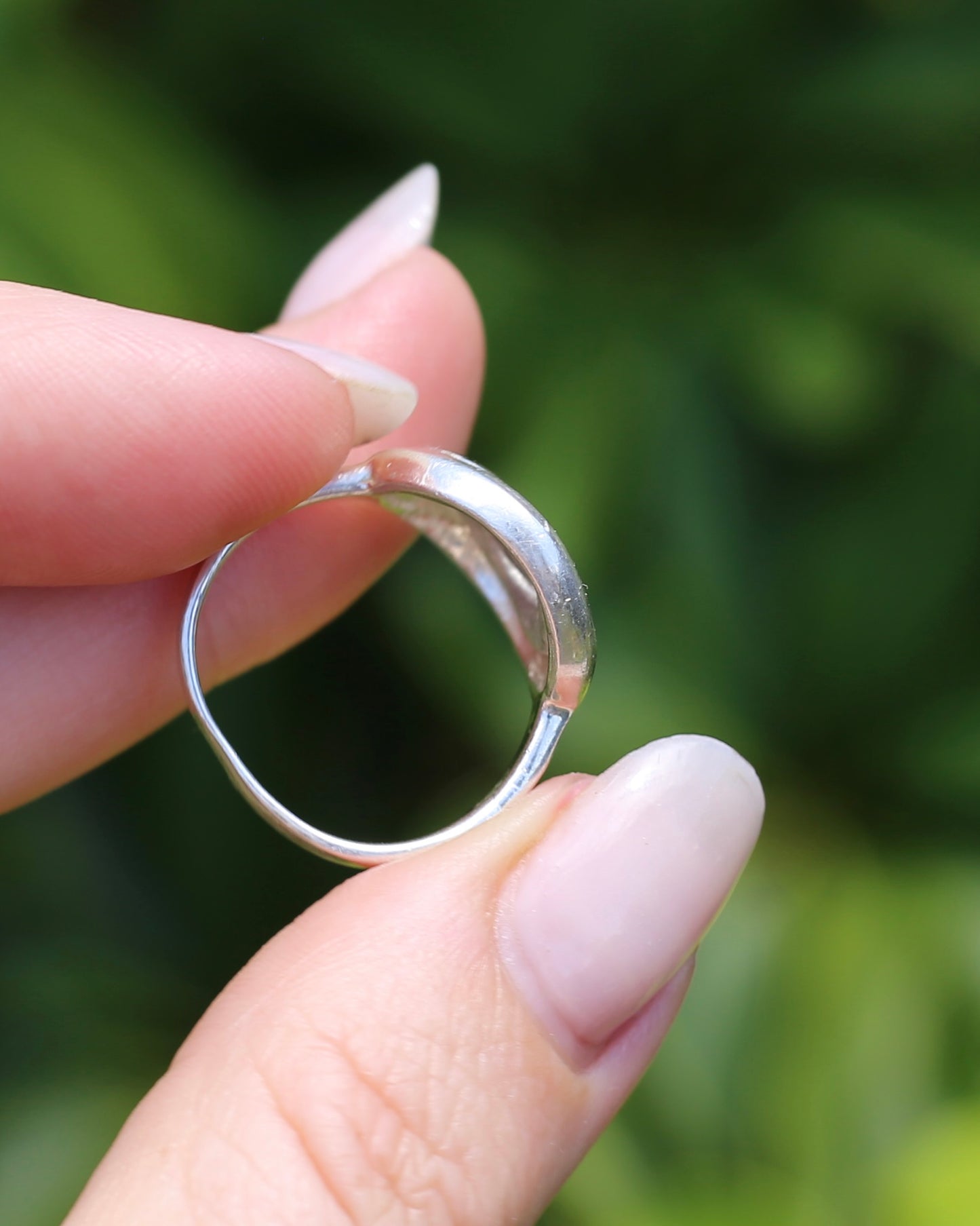 Silver Swirl Ring, Sterling Silver, size R1/2 or nearly 9, 6.6g