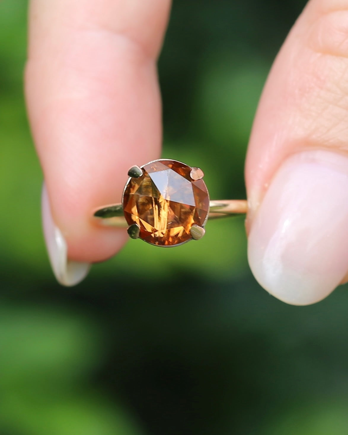 3.87ct Rose Cut Australian Zircon Ring, Claw Set in 9ct Yellow Gold, size 5.25 or K, 2.40g