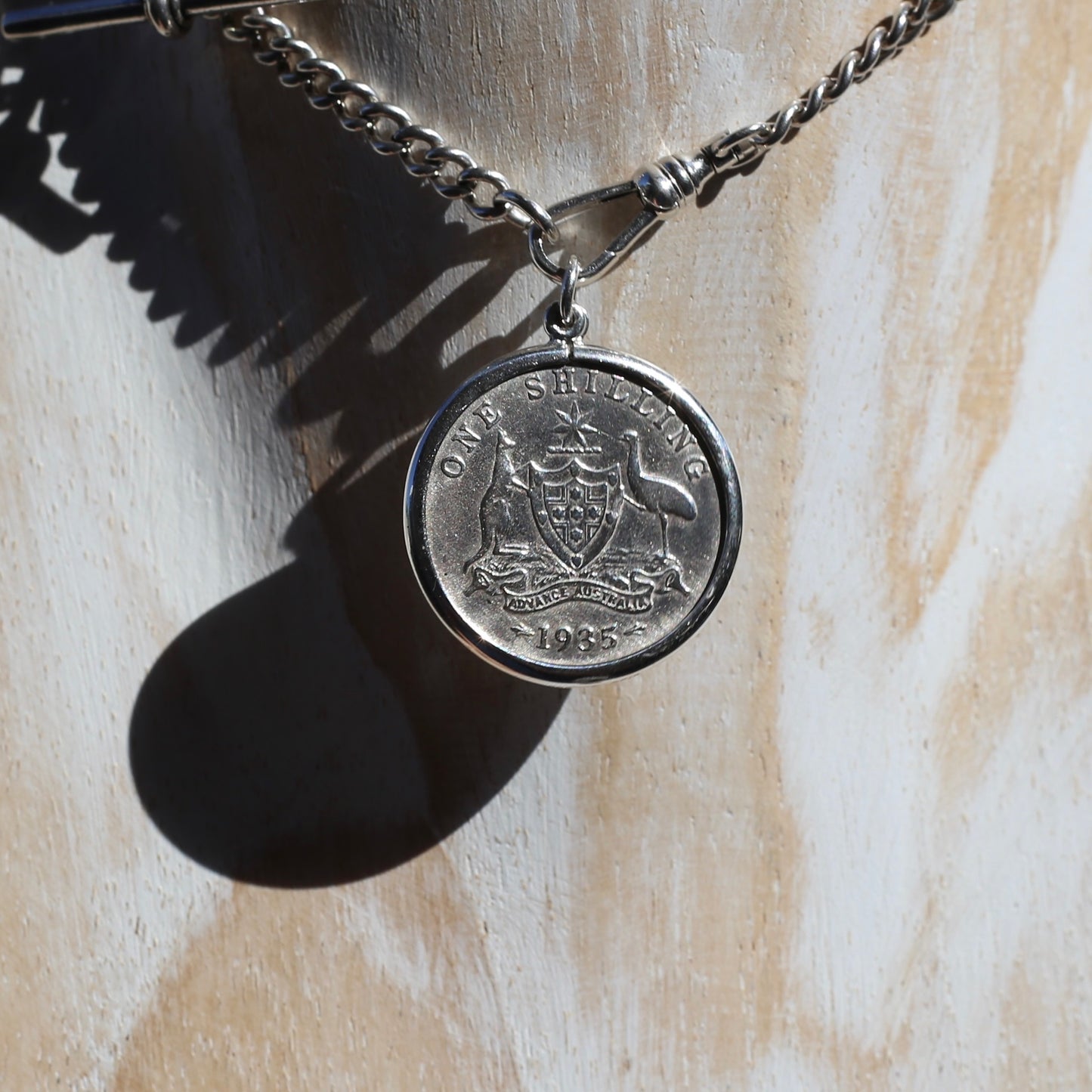 Australian Sterling Silver Shilling Pendants 1928 1931 and 1935, in Silver Bezel Frames, 6.6g