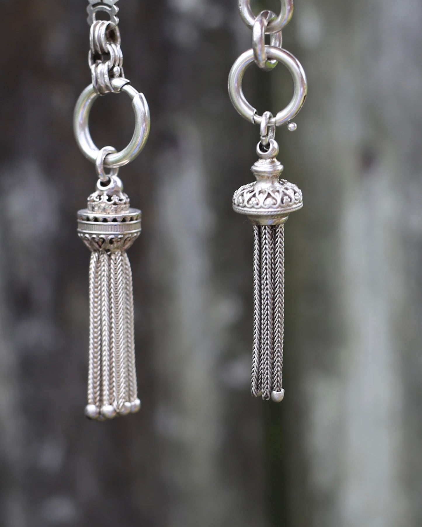 Antique Silver Tassel, Sterling Silver, 3.7g & 2.9g