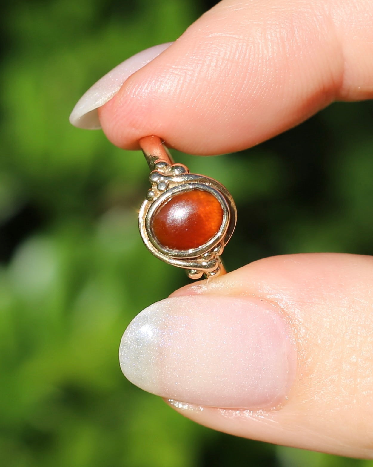 Bezel Set Carnelian Cabochon Signet Type Ring, 9ct Yellow Gold, size I1/2 or 4.5