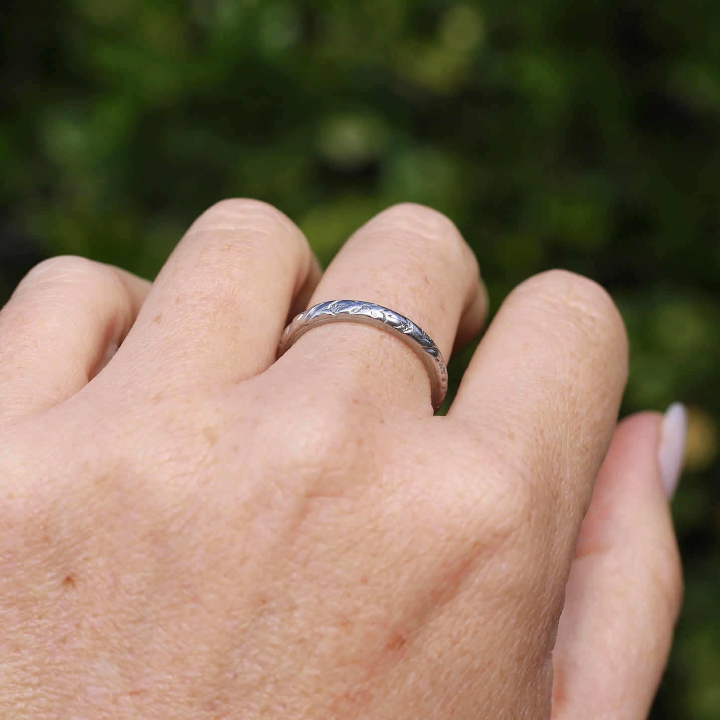 1940s Palladium Orange Blossom Wedding Ring, Palladium, size R1/2 or 9