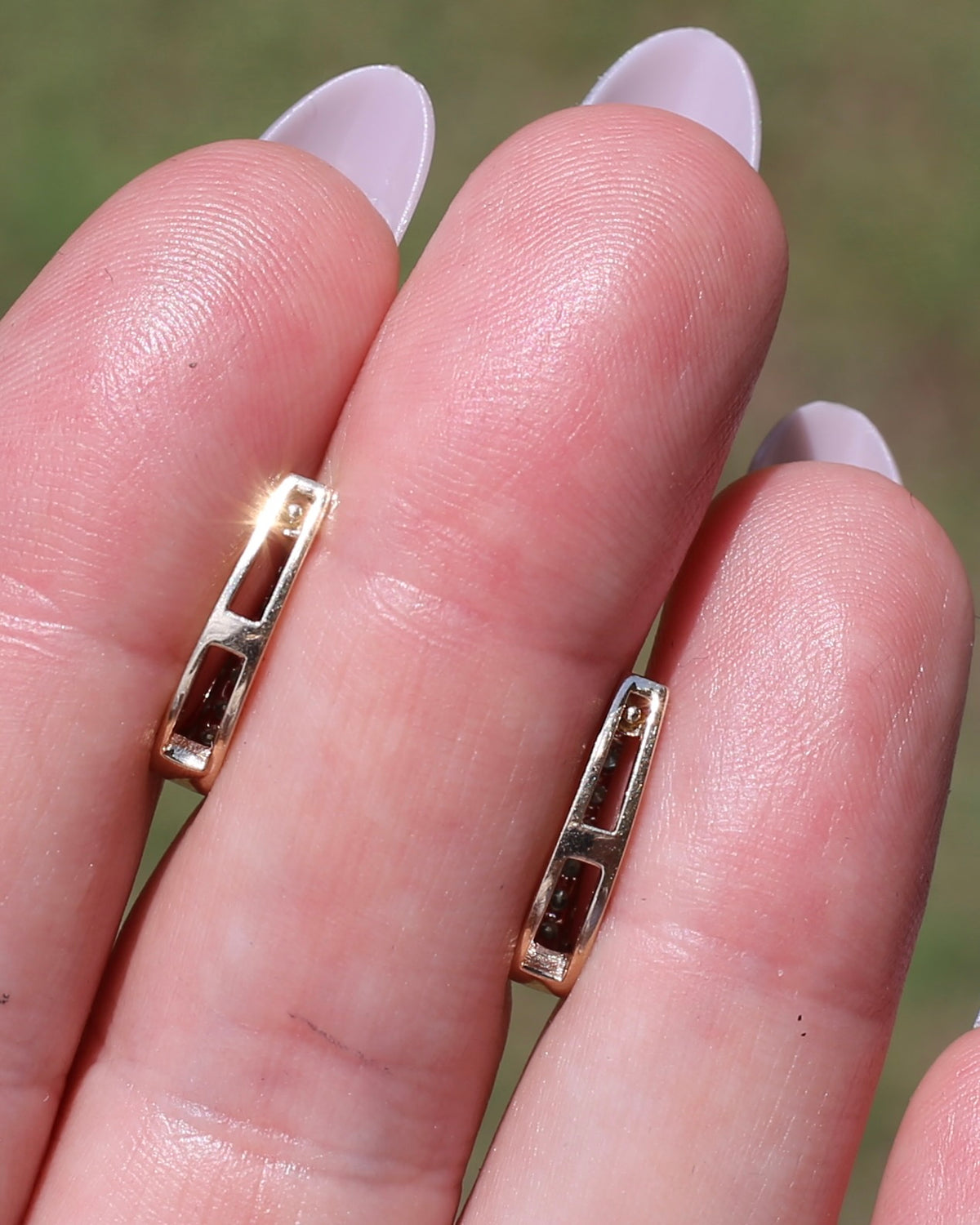 Mixed Metal Natural Diamond Huggies, 10ct Yellow and White Gold, 16 x 3.4mm, 2.45g