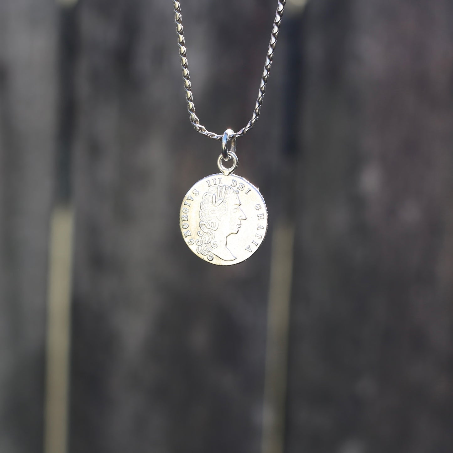 In Memory of the Good Old Days 1788 Gambling Token Pendant - King George III Reverse, Silver and 9ct Gold