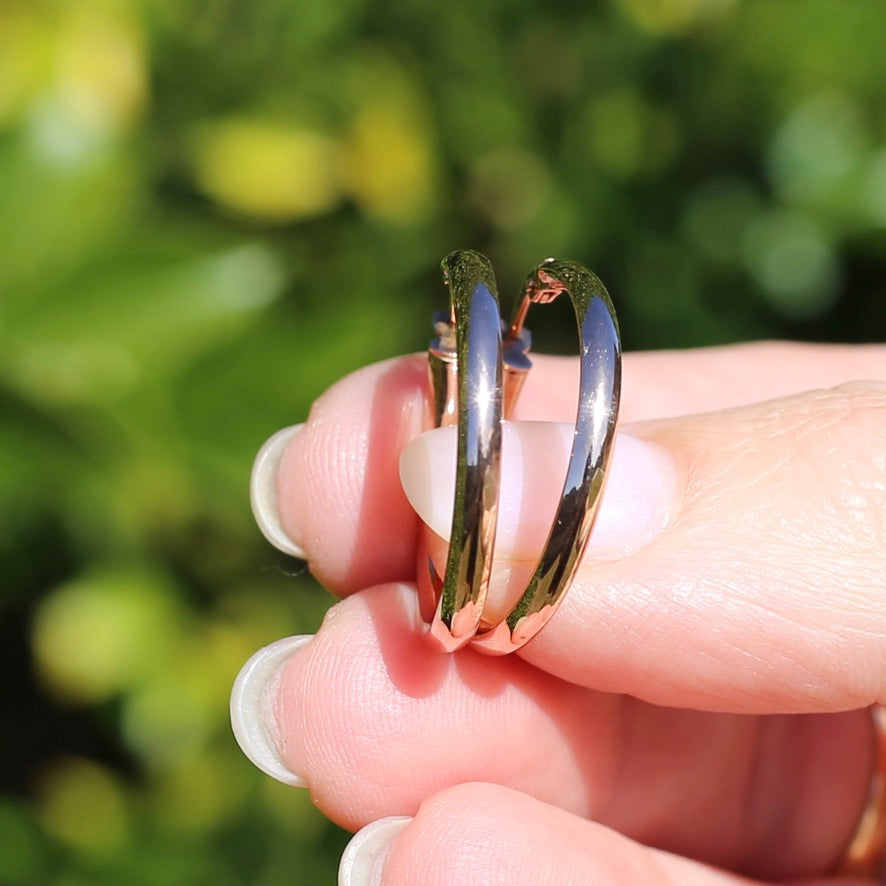 24mm Rose Gold Hoops, 9ct Rose Gold, 1.22g