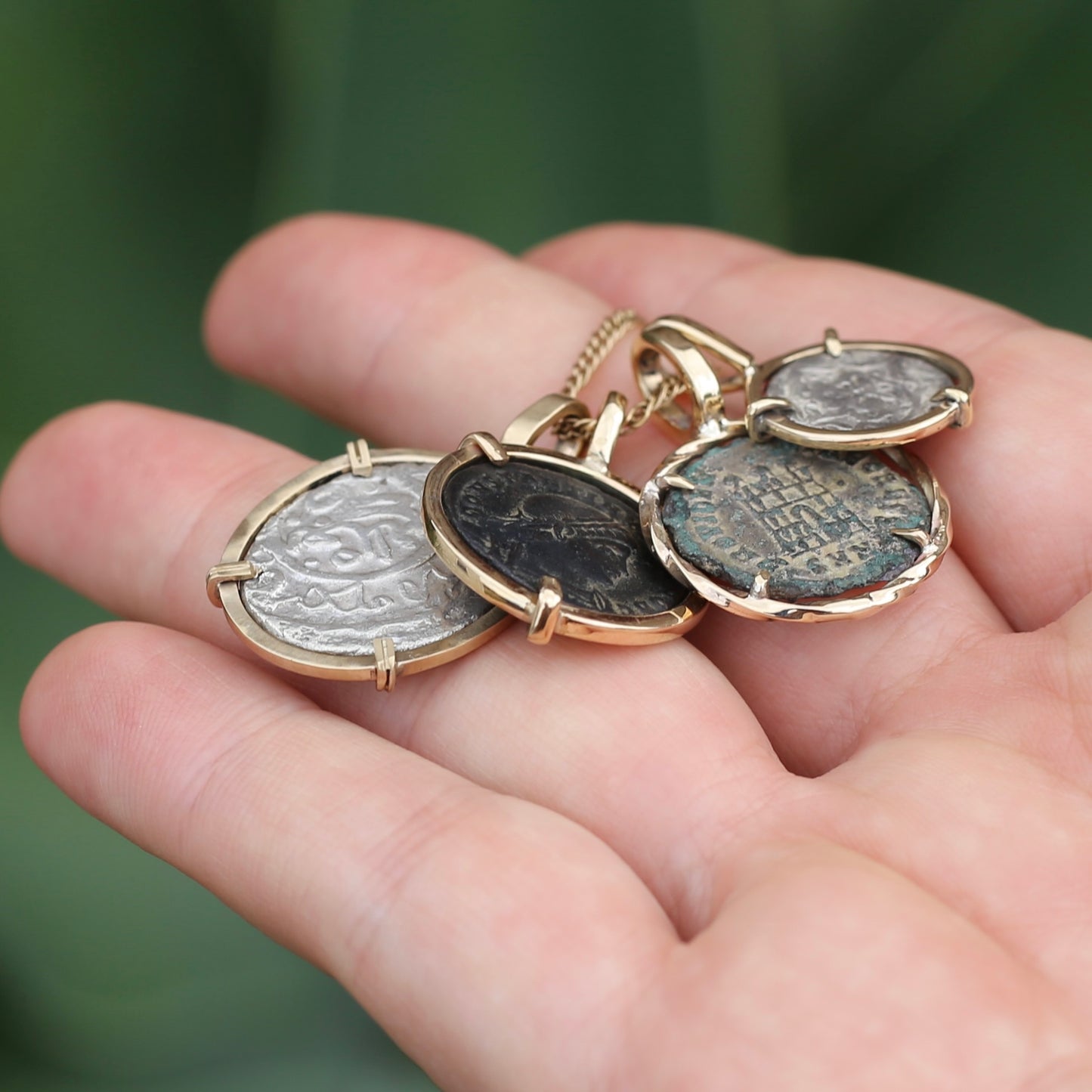 Custom Made Coin Frames for Ancient Roman, Greek, Ottoman Coins in 9ct Yellow Gold