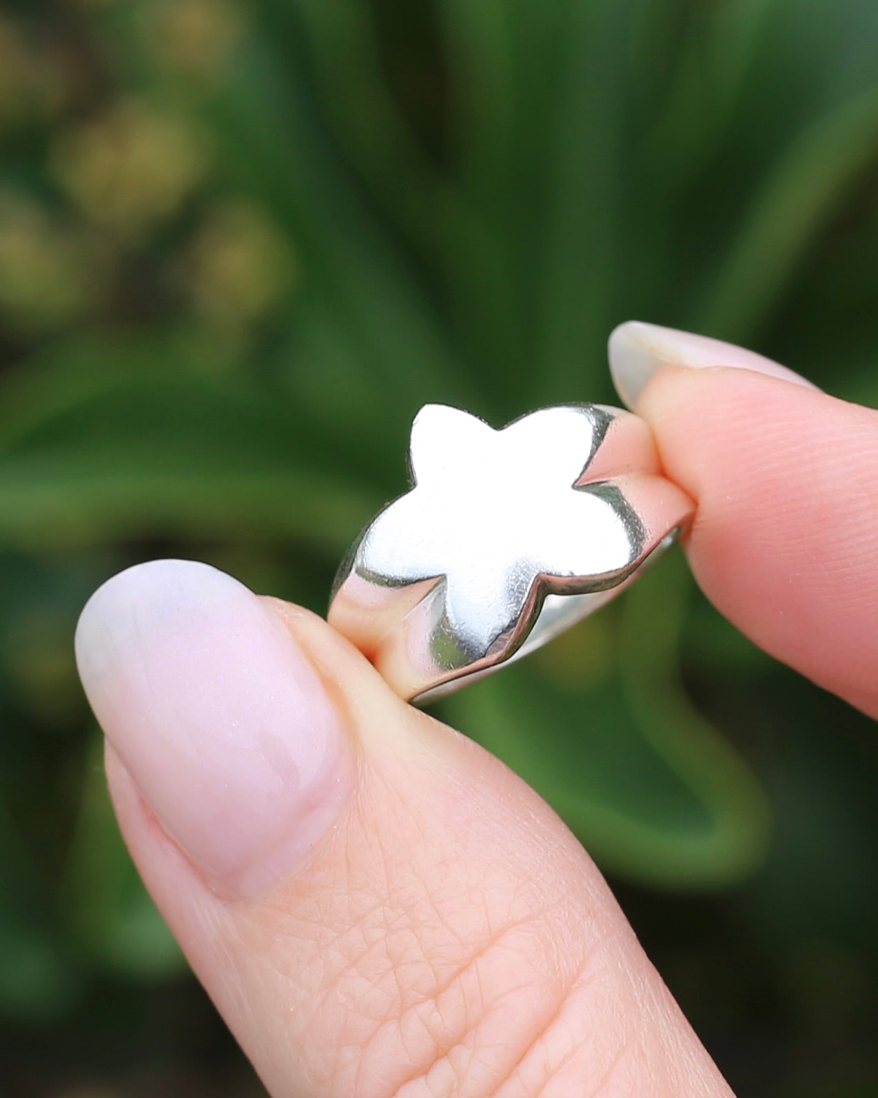 Chunky Vintage Silver Star Ring, Sterling Silver, size L or 5.75, 9.78g