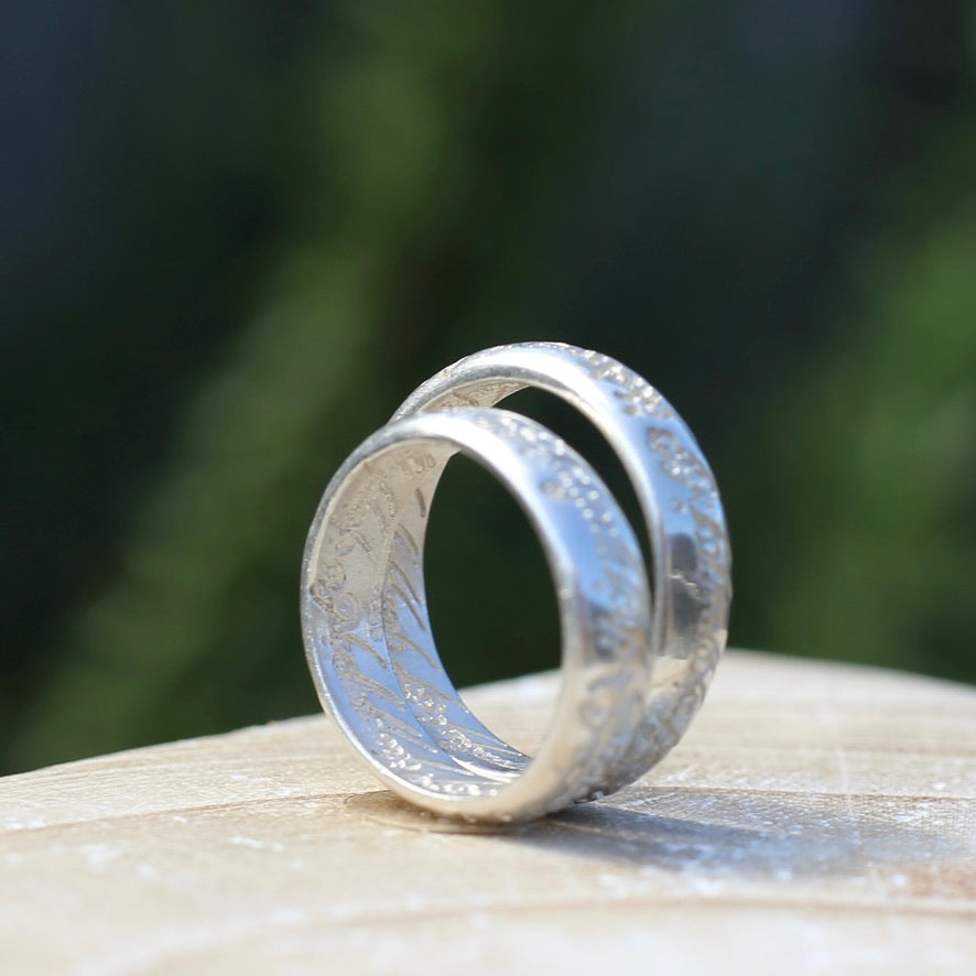 Lord of the Rings Rings - One Ring to Rule Them All, Sterling Silver, size 7.5 or P and size 10.25 or U1/2