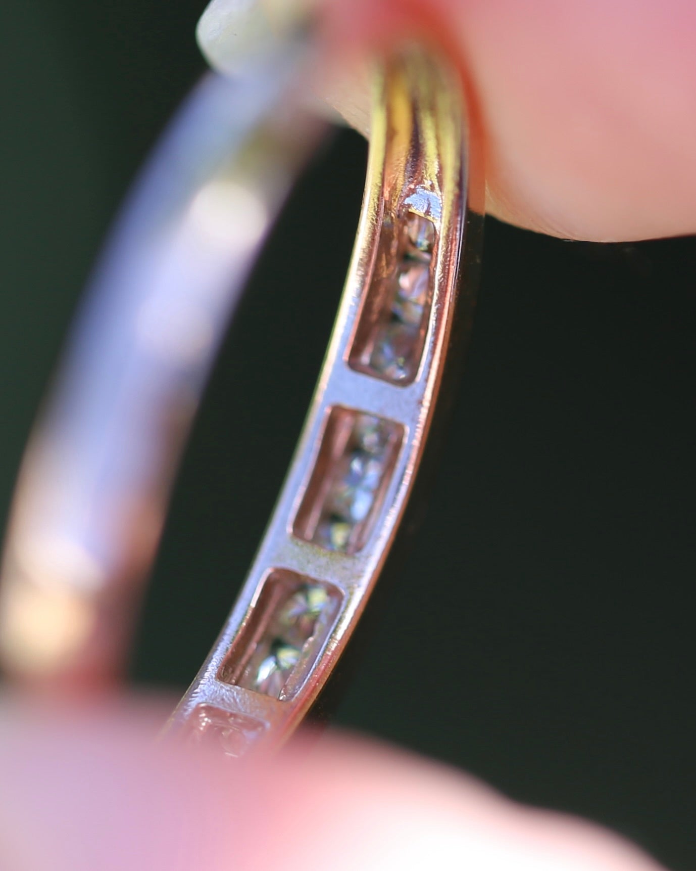 0.3ct Channel Set Natural Diamond Band, 9ct Rose Gold, size 7.25 or just over O, 1.6g